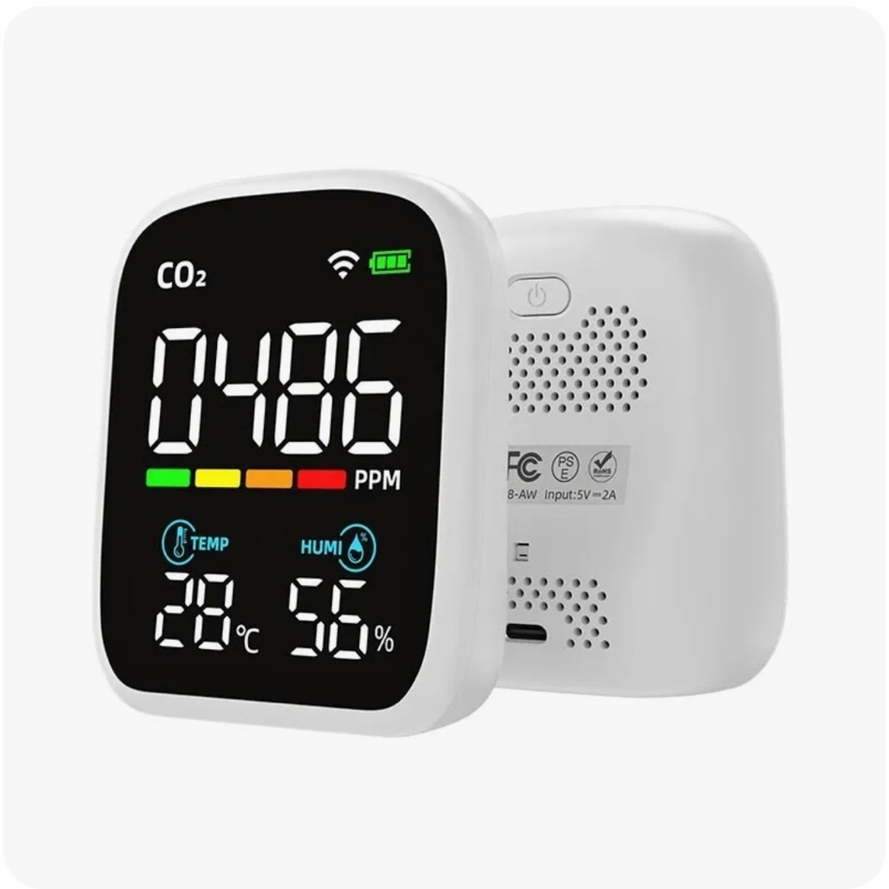 Wifi Air Quality Monitor Rechargeable Tester f/CO2 Temperature Humidity PV28-AW